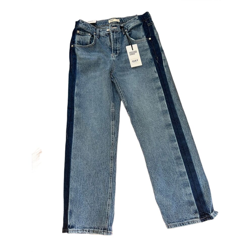OAT New York High Rise Wide Leg Side Stripe Jeans 6/28
